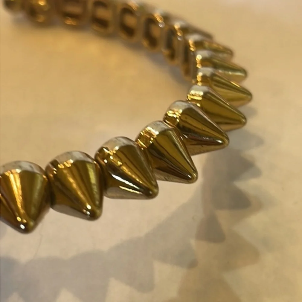ROCKER SET OF 3 BUNDLE‎ SKULL BRACELET 2 SILVER SPIKE BRACELETS
